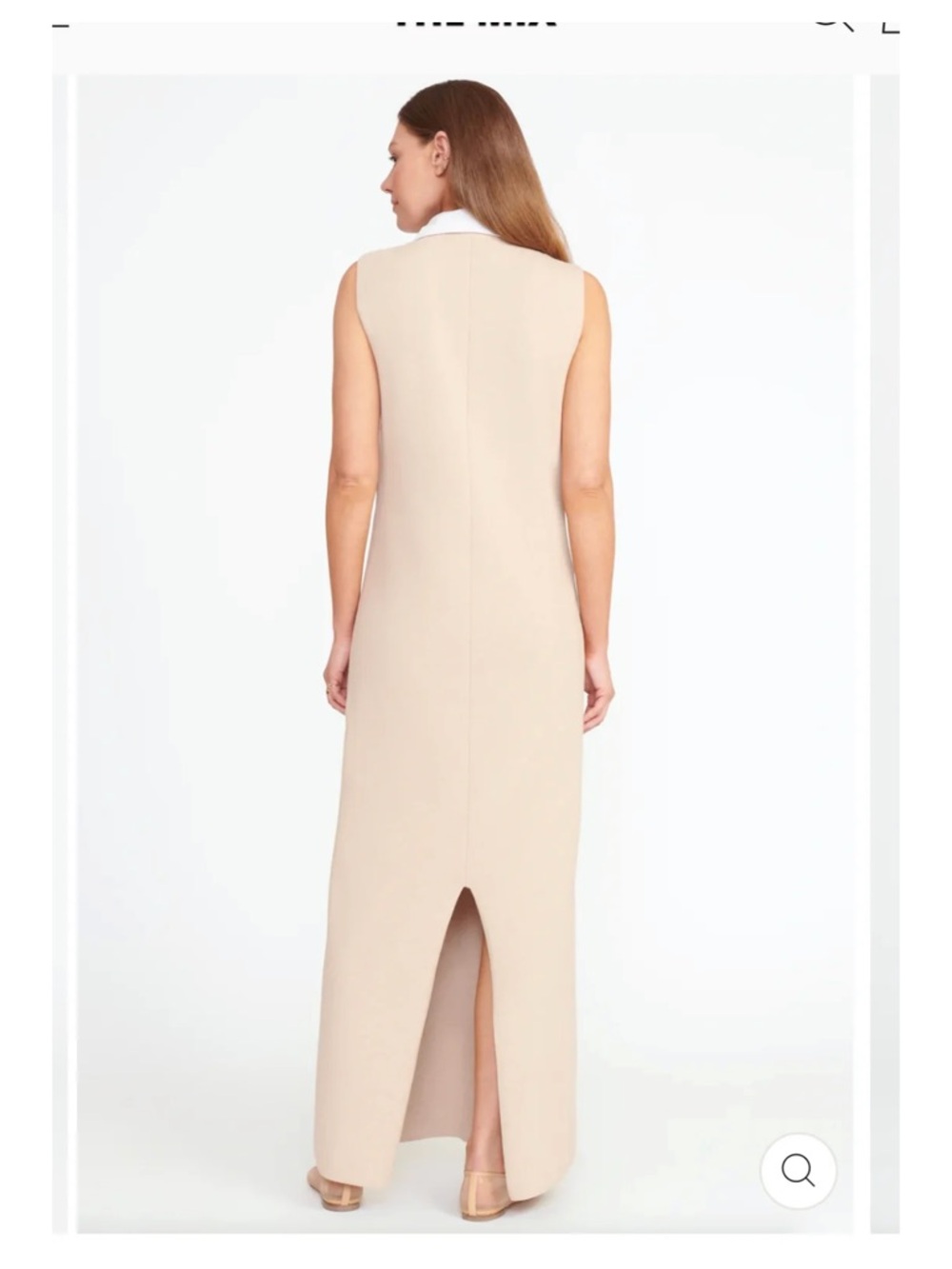 STAUD Navy and White Maxi Dress with Deep V Panel - Picture 3 of 6
